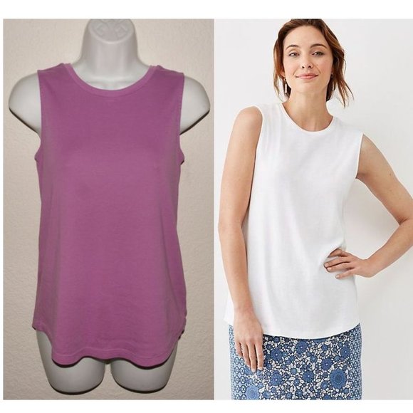 J. Jill Tops Jjill Purple Pima Cotton Shirttail Sleeveless Tee